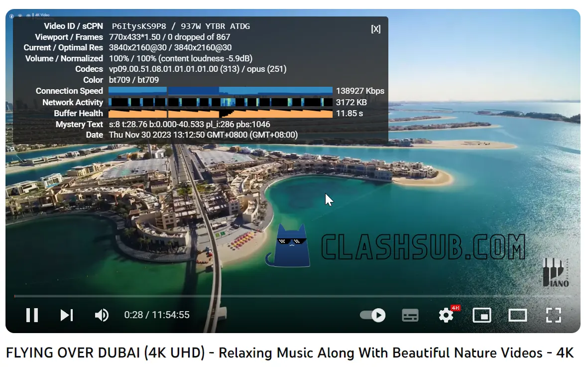 CyberGuard 机场 YouTube 4K 播放测试