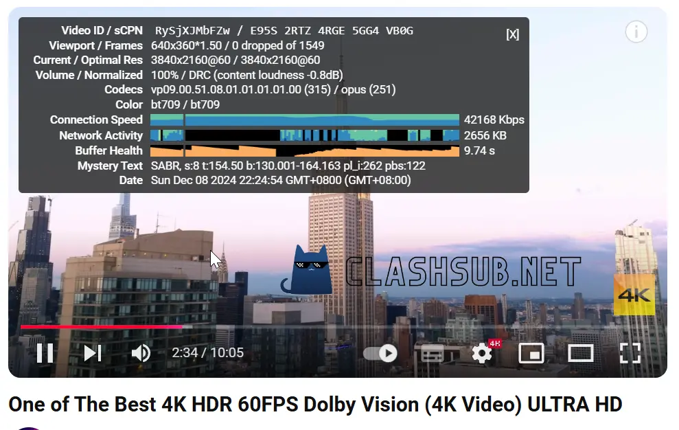 Nutbit 坚果机场 YouTube 4K 播放测试 Clash Sub Nutbit 坚果机场 YouTube 4K 播放测试 Clash Sub