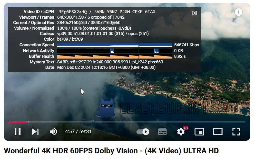 尔湾云机场 YouTube 4K 播放测速 Clash Sub 尔湾云机场 YouTube 4K 播放测速 Clash Sub