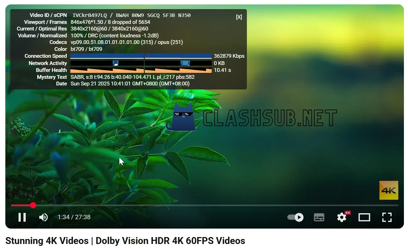 花云机场 YouTube 4K 播放测试